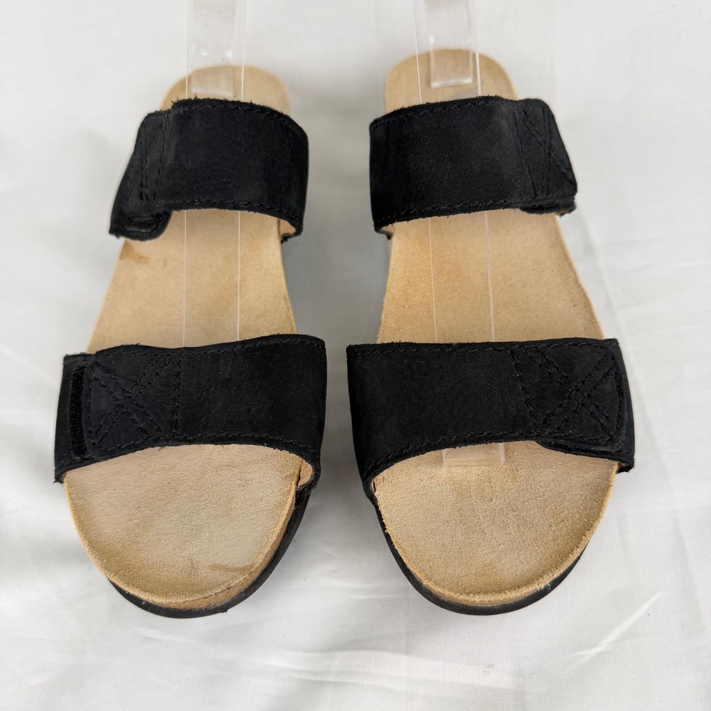 Dansko Maurice Black Nubuck Leather Wedge Slide Sandals Womens 9 - Picture 3 of 10